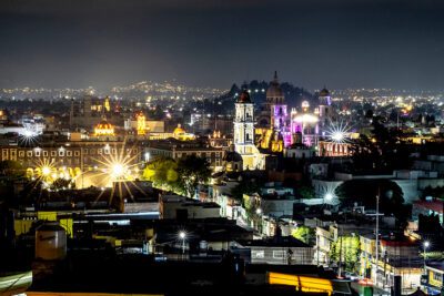 recoleccion basura toluca vista panorámica de noche