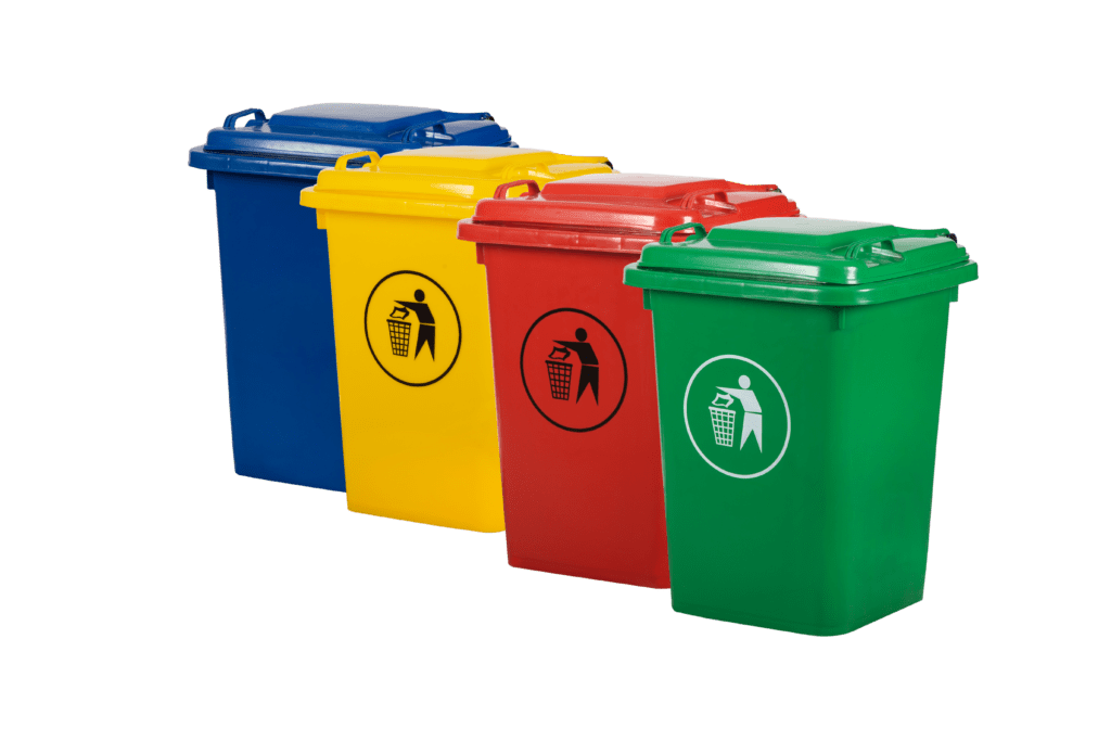 Contenedores de reciclaje por colores y su significado 4 contenedores de varios colores